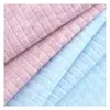 Tejido de algodón acanalado de color 4*3, rayón-poliéster-spandex de 210 g, hipoalergénico, suave y cómodo, tejido base de punto texturizado