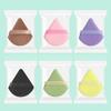 Esponja de Maquillaje de Cojín de Aire Triangular Tridimensional Flocada, Polvo Suelto con Forma de Abanico, Doble Cara, Suave y Delicada, Cojín de Aire que No Absorbe el Polvo para Fijar el Maquillaje