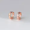 Pendientes de Flor de Cuatro Hojas Lisos Incrustados de Diamantes en Plata de Ley S925 Nalan, Modernos y Elegantes, Pendientes de Nicho de Lujo Ligero M08088