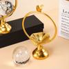 Esfera de Cristal de Lujo Ligero Estilo Europeo Metal Hierro Forma Geométrica Base de Bola de Agua Forma Redonda de Pájaro Decoración para el Hogar