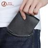 Cartera Corta de Cuero Genuino de Vaca de Primera Capa Personalizada con RFID, Cartera para Hombre con Múltiples Ranuras para Tarjetas, Bolso de Cuero Casual de Negocios para Hombre
