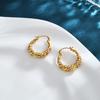 Brincos de Torção Retrô Franceses de Cobre Eletrogalvanizado a Ouro Real com Zircônia Incrustada Luxo Acessível Brincos Sofisticados Brincos Femininos Modernos e Exquisitos