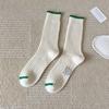 Cityboy Linha grossa ferramentas japonesas meias masculinas e femininas Yu Wenle mesma cor contraste moda outono e inverno impresso meias de comprimento médio