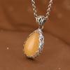 Pingente Cervo Dourado Rei Prata S925, Elegante Literário e Artístico, Prata Grama Tang Incrustada com Topázio Gota d'Água, Ornamento de Pescoço Corrente Clavícula, Pingente Feminino