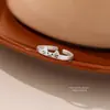 Anillo de Pareja Estilo Moderno Gato y Perro Diario Plata de Ley S999 Anillo Superpuesto Lindo Apertura Ajustable Joyería de Mano de Plata Pura
