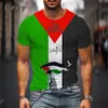 Camiseta para Hombre Ropa Transfronteriza Europea y Americana para Hombre Cuello Redondo Impresión Digital 3D Camiseta de Manga Corta para Hombre
