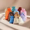 Bolsa de Linho com Cordão Bolsa Pequena de Linho e Juta com Cordão Embalagem para Joias Bolsa de Linho para Presente Bolsa para Guardar Pulseiras
