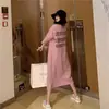Wubixie Novo Estilo Moda Feminina Solta Tamanho Grande Saia Longa Vestido Acima do Joelho Adequado para Roupa Externa Comércio Transfronteiriço