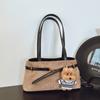 Bolso de Hombro tipo Baguette de Terciopelo Esmerilado de Lujo Ligero Coreano de Nicho para Mujer Estilo Nuevo Bolso de Hombro para Viajero en Moto para Mujer