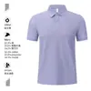 Camisa Polo Listrada Bicolor de Seda de Gelo Roupa de Trabalho Atacado Empresa Publicidade Manga Curta Personalizada High-End Business Workwear