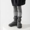 Meias Felpudas de Algodão para Meninas Botas Outono e Inverno Tricotadas de Lã Espessadas Quentes Costura em Contraste Coberturas de Perna para Panturrilha de Lã