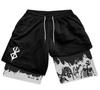 Shorts da Série Dragon Ball Estampa Digital 3D Calças de Praia de Camada Dupla para Adultos E-commerce Transfronteiriço Amazon Quente Fábrica