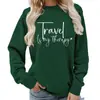 Comércio Exterior Suprimento Transfronteiriço Viagem É Minha Terapia Moletom Feminino com Gola Redonda Estampado Tamanho Europeu Casual Caimento Solto