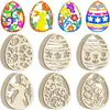 Kit com 30 Artesanato de Madeira para Páscoa Enfeites de Pendurar Ovos de Madeira DIY Decorações de Festa Decorações de Páscoa
