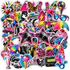 50 Folhas Y2K Hot Girl Retro Pacote de Adesivos Neon Milênio Elementos de Nostalgia Americana Fita Cassete CD Skate Adesivos Decorativos