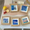 Marco de fotos pequeño estilo pintura al óleo, regalo de graduación, decoración de mesa para cumpleaños, para mejores amigos, adorno 3D para escritorio de dormitorio