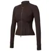 Chamarra de Yoga Estilo Corto con Cuello Alto, Corte Ajustado, Cierre, Adecuada para Otoño e Invierno, Se Puede Usar por Fuera, Chamarra Deportiva para Correr, Top Ajustado