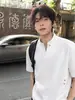 Camiseta de Manga Corta Pesada Estilo Americano con Costuras de Remache para Hombre, Diseño de Alta Gama para Verano, Hombro Normal, Cuello en V, Fresca y Elegante