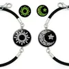 2025 Transfronterizo Nuevo Hecho a Mano para Pareja de Hombres y Mujeres Set de Pulseras Sol Luna Vidrio Luminoso Yin Yang Cuerda de Mano