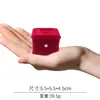 Comercio Exterior Exportación Caja de Joyería Casa Pequeña Estampada Estilo Europeo Caja para Anillos y Pendientes Cuadrada Forma de Taburete Artículos de Joyería