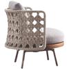 Sofá individual de ratán para exteriores, Balcón de patio, Silla de ratán para invernadero de diseño, Mesa de centro de ratán para jardín, Set de tejido de ratán moderno