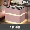 Mesita de noche inteligente de madera maciza, mesita de noche minimalista moderna, estilo dormitorio crema, mueble de almacenamiento multifuncional para el hogar de lujo ligero