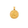 Ins Pingente Redondo Constelação Retro Banhado a Ouro 18K Doze Constelações Pingente de Colar de Aço Inoxidável Não Desbota