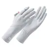 Nuevos Guantes de Protección Solar para Mujer Seda de Hielo Ciclismo Delgados Antideslizantes Transpirables Exposición Anti-UV Dedos Guantes de Conducción de Verano