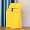 Buzón de Hierro Forjado Estilo Británico Montado en Pared con Cerradura, Caja de Amor