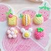 Mini tamanho pequeno Comida Brincar Resina Acessórios Flor Fruta Pão Biscoitos DIY Goo Cartão Acessórios Creme Gel Grampo de Cabelo Acessórios