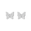 Pendientes de Mariposa con Diamantes de Plata de Ley 925 para Mujer, Diseño Sencillo de Nicho, Lujo Accesible, Elegantes de Gama Alta, Pendientes Exquisitos 0407Y