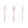Cuchillo, Tenedor y Cuchara de Cristal Transparente con Polvo Dorado, Cuchillo, Tenedor y Cuchara Desechables para Fiesta, Fiesta de Cumpleaños, Decoración de Fiesta, Tenedor para Pastel y Postre