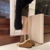 Sapatos Birkan forrados com lã botas de neve com pedal outono e inverno 2024 novos sapatos de algodão quentes sapatos Mao Mao acolchoados mulheres