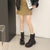 Botas Martin de Solado Grosso Estilo Britânico, Botas Curtas Melard para Mulheres, Novo Estilo Outono e Inverno 2025, Botas Western Bootcut em Jeans