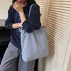 Bolsa Casual Simples de Nylon Feminina 2026 Outono Grande Capacidade para o Trabalho de Mão Bolsa de Tecido Estudante Versátil Bolsa Tote de Ombro Único