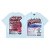 Cross-Border Atacado Vintage Nova Marca de Moda Americana Hell Star Series Tops Camisetas de Manga Curta para Homens e Mulheres