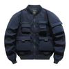 3350 Jaqueta Bomber Estilo Americano Retro Baseball Terno Multi-Bolso Jaqueta de Trabalho Jaqueta Funcional Carga Top