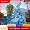 Equipamento de Diversões em Forma de Elefante Parque Temático Elefante Planejamento e Design Escorregador de Aço Inoxidável Instalações de Diversões Sem Energia