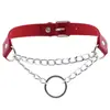 Collar de Anillo Personalizado de Moda Europea y Americana Cadena Estilo Punk Callejero Correa para el Cuello con O-Ring Cadena para el Cuello Cadena para la Clavícula