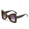 Nuevas gafas de sol Yingling de moda transfronteriza de 2022 con forma de bola grande, gafas de sol con incrustaciones de diamantes, gafas de mariposa de estilo occidental populares y populares.