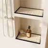 Alfombrilla de Drenaje para Nicho de Baño Simple Blanco y Negro, Alfombrilla Absorbente de Agua de Secado Rápido para Estante de Baño, Alfombrilla Absorbente de Agua para Encimera de Baño