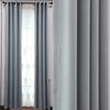 2021 Nuevo Espesado Doble Cara Cáñamo Simple Color Sólido Costura de Tela Cortina Terminada Oscurecimiento Total Dormitorio Lujo Gris