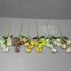 Flores Artificiales para Bodas Transfronterizas, Lirios Llama de 5 Cabezas para Decoración de Escenarios, Arreglos de Piso para Bodas, Lirios de Tallo Único