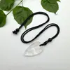 Collar Colgante de Cuerda con Forma de Gota de Agua Corazón de Cristal de Piedra Natural 40*22mm Joyería de Moda Europea y Americana Artículos Transfronterizos