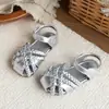 Linda Banda para la Cabeza Zapatos para Niños 2026 Verano Sandalias Tejidas para Niños Sandalias de Niña Estilo Nuevo Suela Suave Antideslizantes Zapatos de Princesa