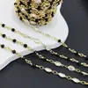 Corrente DIY de Ouro 18K Cristal Preto Zircônia Natural Acessórios de Cobre Corrente Feita à Mão Joias Acessórios para Roupas