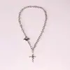 Colar de Anjo Rosa Borboleta multicamadas Estilo Harajuku Europeu e Americano Celebridade da Internet Disco Colar Hip-Hop Personalizado Japonês e Coreano