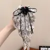 Pinza de Clip con Lazo de Malla y Gypsophila para Bebé, Pasador de Pelo de Gama Alta para Cola de Caballo Baja, Accesorios para el Cabello en la Parte Posterior de la Cabeza