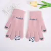 Guantes de Invierno para Mujer de Terciopelo Engrosados Estudiantes Resistentes al Frío Cálidos Lindos para Ciclismo de Mujer de Cinco Dedos Pantalla Táctil de Algodón