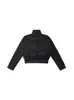 Chaqueta Corta de Plumas de Moda Estilo Americano para Mujer, Nuevo Modelo Invierno 2025, Cuello Alto, Cálida, Corte Ajustado, Chaqueta Abrigo Adelgazante